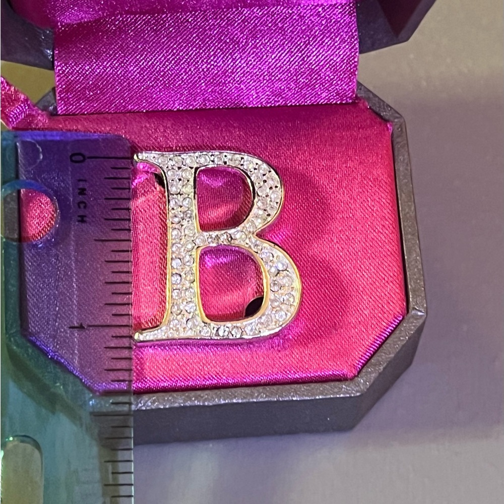 Dillard’s Initial B Silver And Crystal Brooch - image 2
